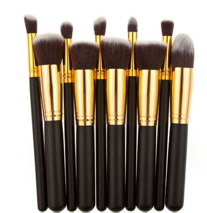 Black Bing Portable 10 Makeup Brushes Suit Beauty Tools
